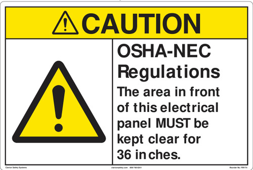 Caution/OSHA/NEC regulations Marker (FM174-)