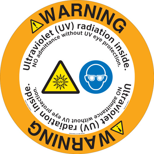 Warning/Ultraviolet (UV) radiation inside. NO admittance without UV eye protection.(FM177-)