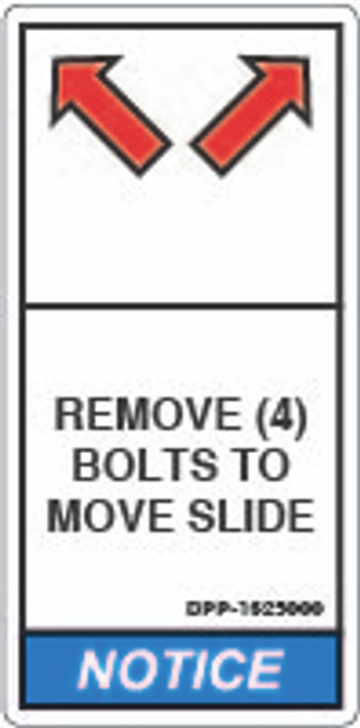 Notice/Remove (4) Bolts (DPP-1625000)