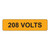 208 Volts Label (V208-)