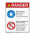 Danger/Non-Swimmers Wear Life Jackets Sign (WSS3214-19b-e) )