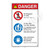 Danger/No Lifeguard on Duty Sign (WSS3303-23b-e) )