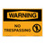 Warning/No Trespassing Sign (OS1167WH-)