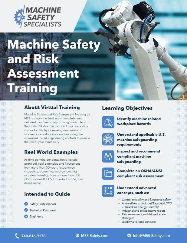 Machine Safety and Risk Assessment Training Infosheet 2025