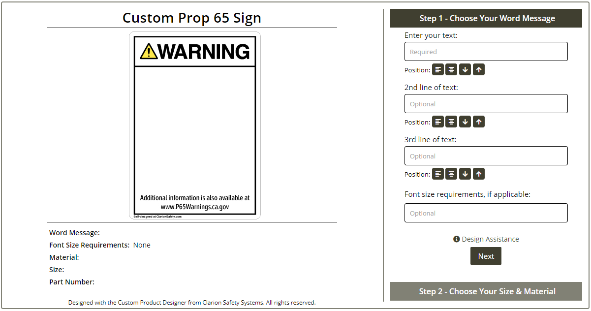 Easily Create Your Own Custom Prop 65 Label or Sign - Clarion Safety ...