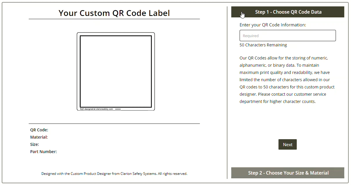 QR Code Label Demo
